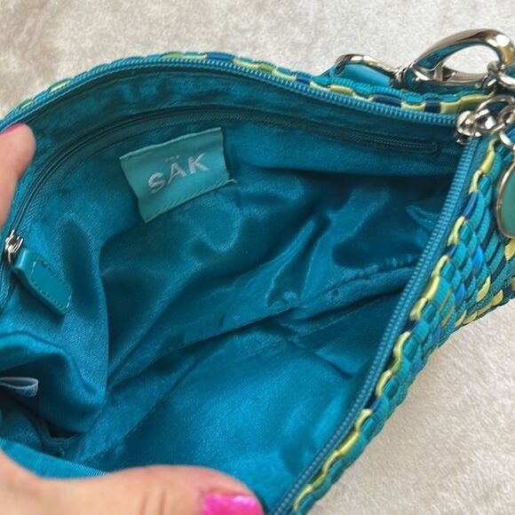 *The Sak* Turquoise and Lime Green Woven Small Handbag in EUC - Picture 3 of 13